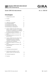 Gira 0303 00 Gebruiksaanwijzing