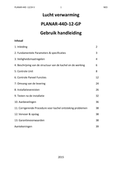 Planar PLANAR-44D-12-GP-01 Gebruikshandleiding