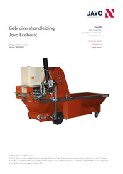 Javo Ecobasic Gebruikershandleiding