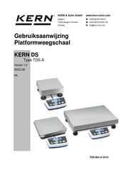 KERN and SOHN TDS 16K0.1-A Gebruiksaanwijzing