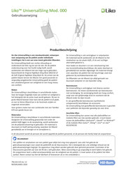 Liko UniversalSling Gebruiksaanwijzing