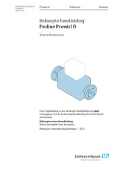 Endress+Hauser Proline Prowirl R Beknopte Handleiding