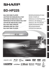 Sharp BD-HP22S Gebruiksaanwijzing