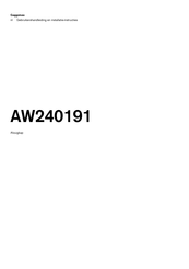 Gaggenau AW240191 Gebruikershandleiding En Installatie-Instructies