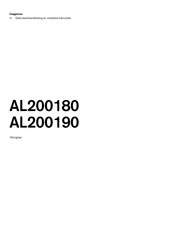 Gaggenau AL200190 Gebruikershandleiding En Installatie-Instructies