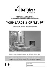 Bellfires YORK LARGE 3 CF Gebruiksaanwijzing & Handleiding Onderhoud