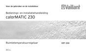 Vaillant calorMATIC VRT 230 Bedienings- En Installatiehandleiding