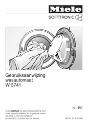 Miele SoftTronic W 3741 Gebruiksaanwijzing