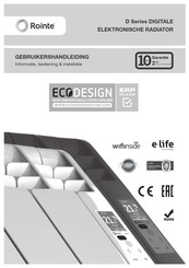 Rointe DE 0330RAD Series Gebruikershandleiding