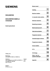 Siemens SINUMERIK 840D sl Bedieningshandboek