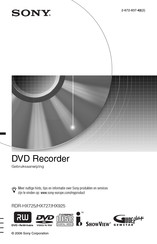 Sony RDR-HX727 Gebruiksaanwijzing