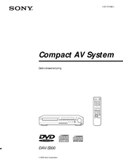 Sony DAV-S300 Gebruiksaanwijzing
