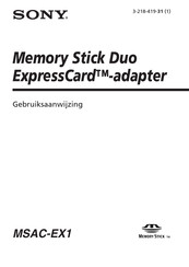 Sony Memory Stick MSAC-EX1 Gebruiksaanwijzing