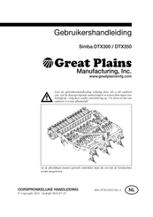 GREAT PLAINS Simba DTX350 Gebruikershandleiding