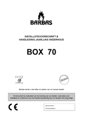 barbas BOX 70 Installatievoorschrift En Handleiding Voor Onderhoud