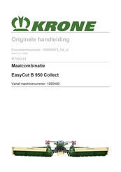 Krone EasyCut B 950 Collect Originele Handleiding