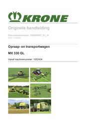 Krone MX 330 GL Originele Handleiding