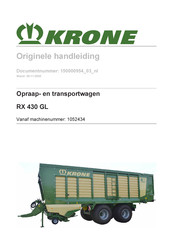 Krone RX 430 GL Originele Handleiding