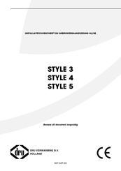 Dru STYLE 5 Installatievoorschrift En Gebruiksaanwijzing