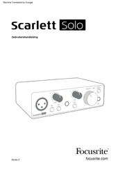 Focusrite Scarlett Solo Gebruikershandleiding