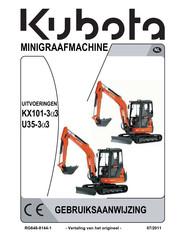 Kubota KX101-3a3 Gebruiksaanwijzing