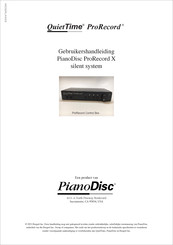 PianoDisc QuietTime ProRecord X Gebruikershandleiding