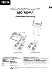 Tanita MC-780MA Gebruikshandleiding