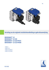 Beko BEKOMAT 13 CO PN40 Installatiehandleiding