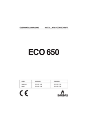 barbas ECO 650 N-NL Gebruiksaanwijzing En Installatievoorschrift