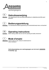 Anssems GT Series Gebruiksaanwijzing