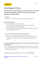 Jabra Engage 75 Mono Instructie
