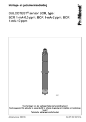 ProMinent DULCOTEST BCR 1-mA-2 ppm Montage- En Gebruikershandleiding
