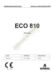 barbas ECO 810 Gebruiksaanwijzing