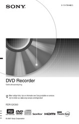 Sony RDR-GX350 Gebruiksaanwijzing