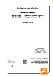 Amazone ZG-B 8200 Drive Bedieningshandleiding
