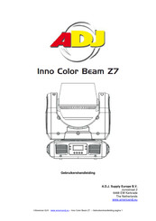 ADJ INNO COLOR BEAM Z7 Gebruikershandleiding