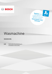 Bosch WAN28223NL Gebruikershandleiding En Installatie-Instructies