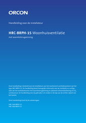 Orcon HRC-BRPH-15 Series Handleiding Voor De Installateur
