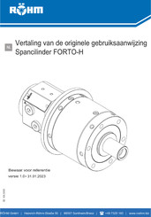 Rohm FORTO-H 70 Gebruiksaanwijzing