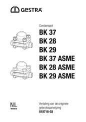 GESTRA BK 37 ASME Gebruiksaanwijzing