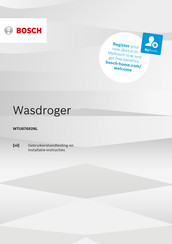 Bosch WTU87692NL Gebruikershandleiding En Installatie-Instructies