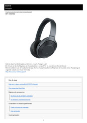Sony WH-1000XM2 Gebruikershandleiding