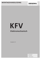Siegenia KFV Series Montagehandleiding