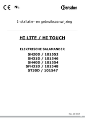 Bartscher 101548 Installatie- En Gebruiksaanwijzing