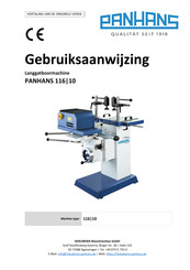PANHANS 116/10 Gebruiksaanwijzing
