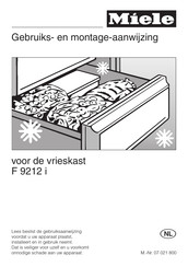Miele F 9212 i Gebruiksaanwijzing Met Montageaanwijzingen