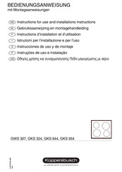 Kuppersbusch GKS 954 Gebruiksaanwijzing En Montagehandleiding