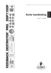 Behringer FEEDBACK DESTROYER PRO DSP1100P Korte Handleiding