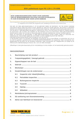 VAN DER BLIJ PG 120-1.75-SSB Gebruiksaanwijzing