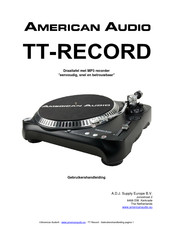 American Audio TT-RECORD Gebruikershandleiding